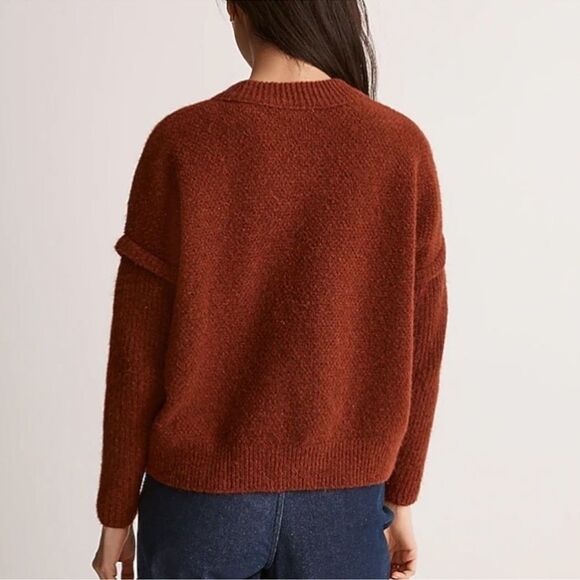 Madewell Cable Havener Burnt Orange Sweater. Size Medium. - Picture 2 of 13